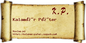Kalamár Péter névjegykártya